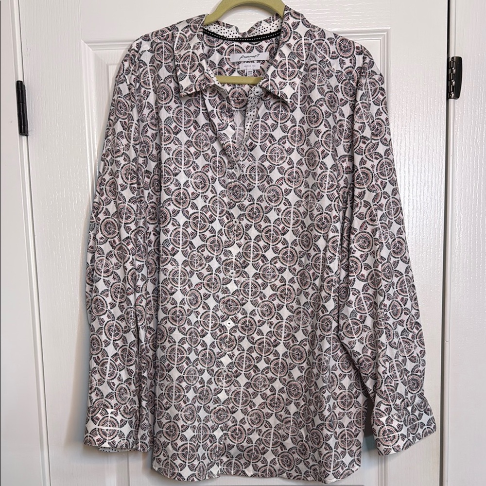 Patterned Button-Up Shirt